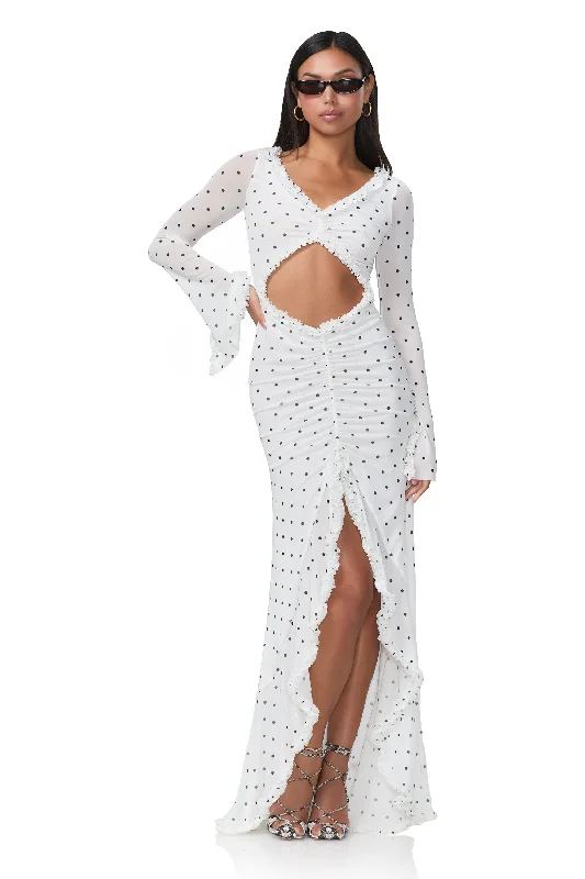 Cat Micro Ruffle Maxi - Blanc Micro Dot