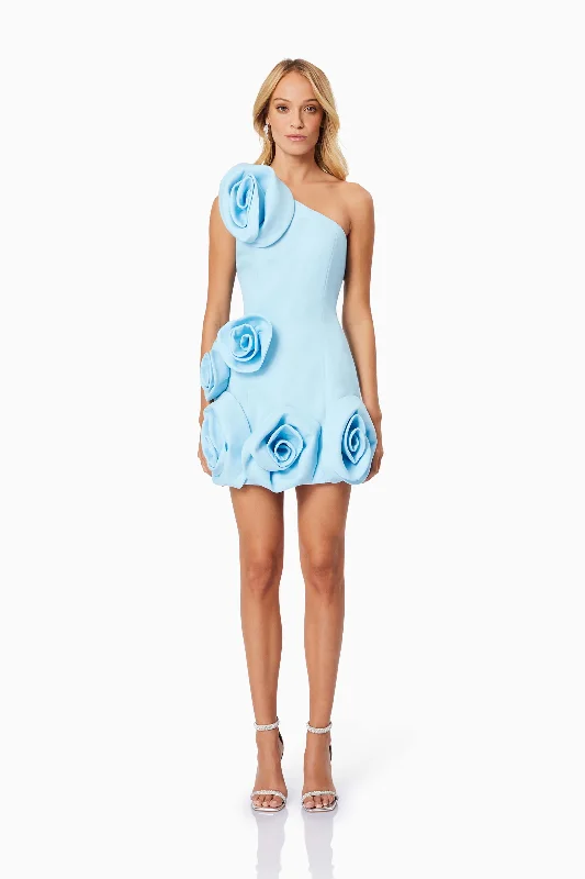 Destiny Floral Mini Dress in Blue