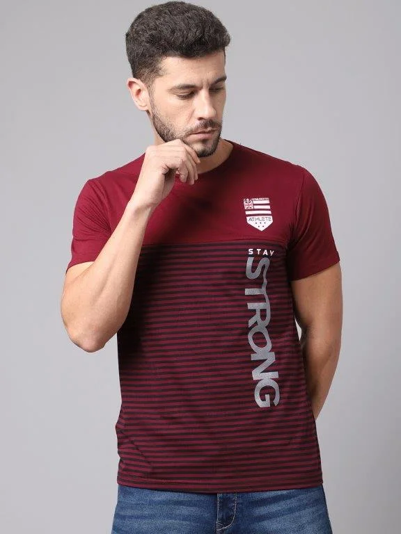 Cantabil Men Maroon T-Shirt