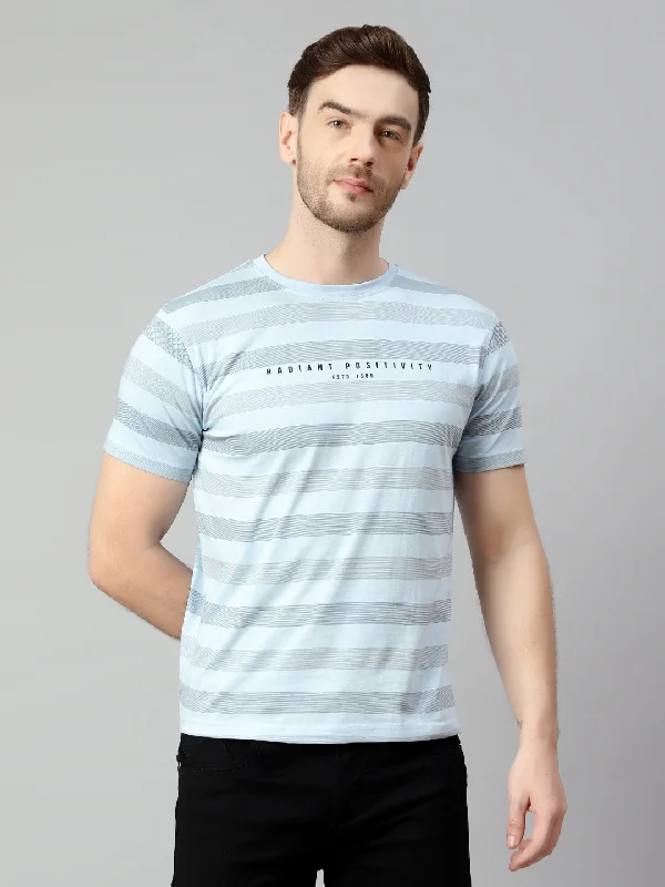 Cantabil Men Sky Blue T-Shirt