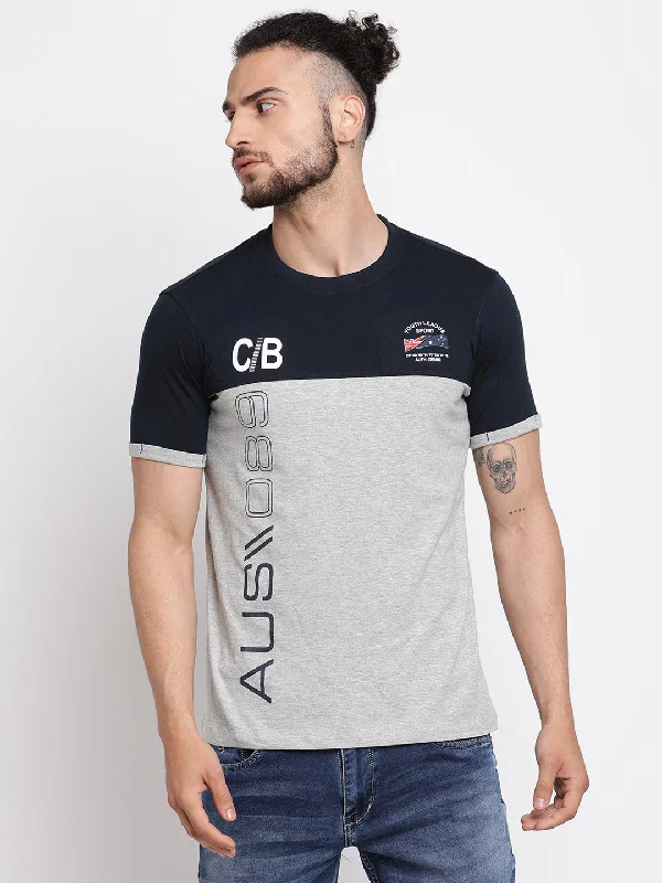 Cantabil Men's Navy T-Shirt