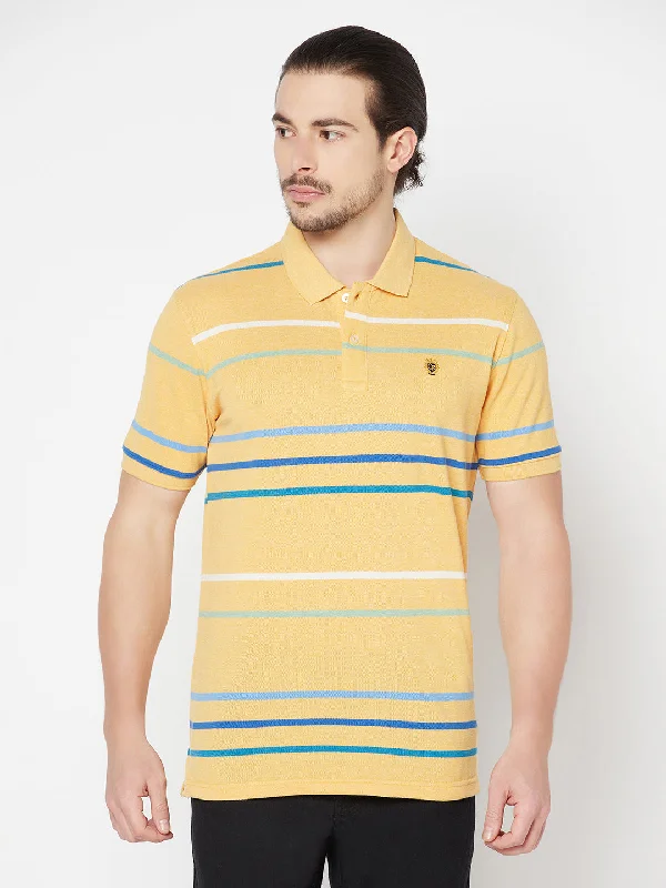 Cantabil Men's Yellow T-Shirt