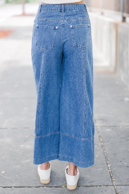 Dreaming Of The Day Medium Wash Wide Leg Jeans