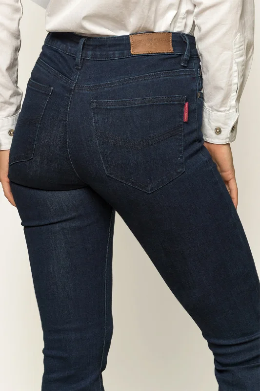 Katherine Womens Mid Rise Bootleg Jean - Indigo Blue