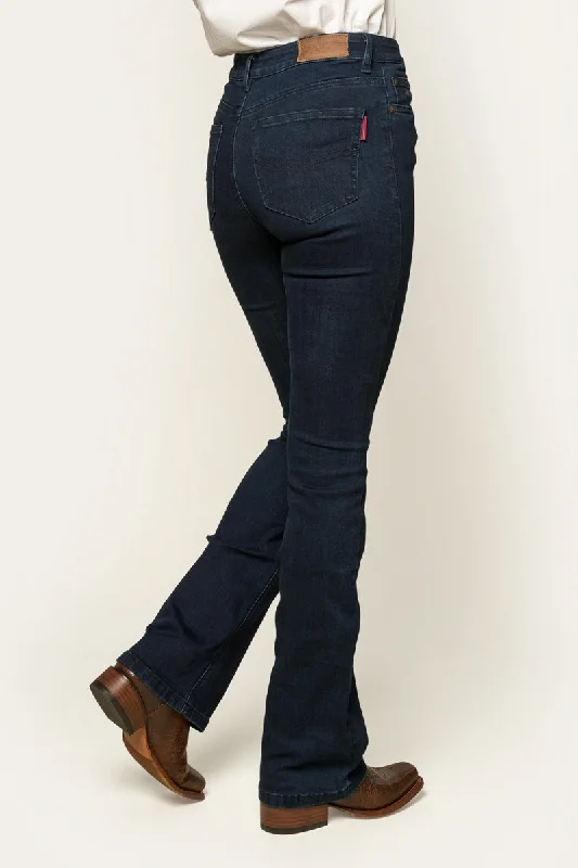 Katherine Womens Mid Rise Bootleg Jean - Indigo Blue