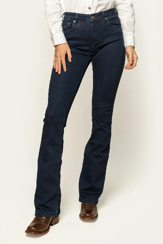 Katherine Womens Mid Rise Bootleg Jean - Indigo Blue