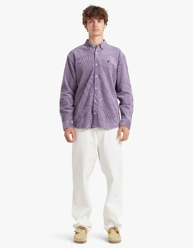 L/S Madison Cord Shirt - Glassy Purple/Black