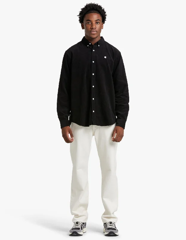 L/S Madison Fine Cord Shirt - Black/White