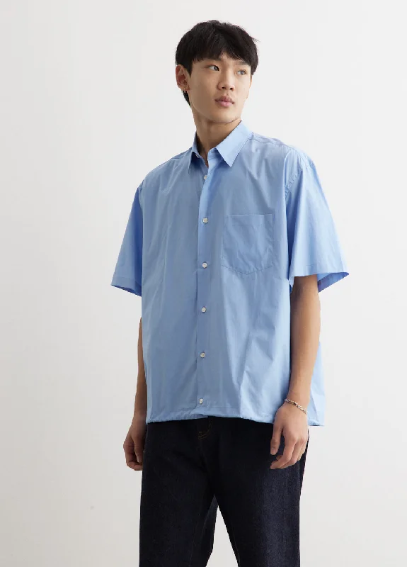 Cotton Broad Cloth Short Sleeve Toggle Shirt