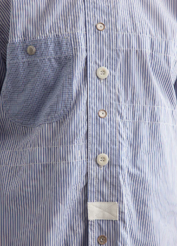 Cotton Stripe x Check Shirt