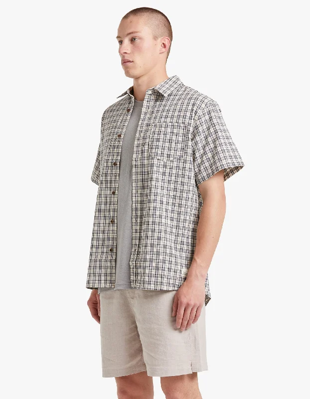 Herring S/S Shirt - Navy/Natural Check