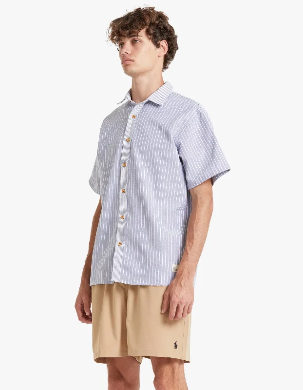 Stripe Compass S/S Shirt - Blue Stripe