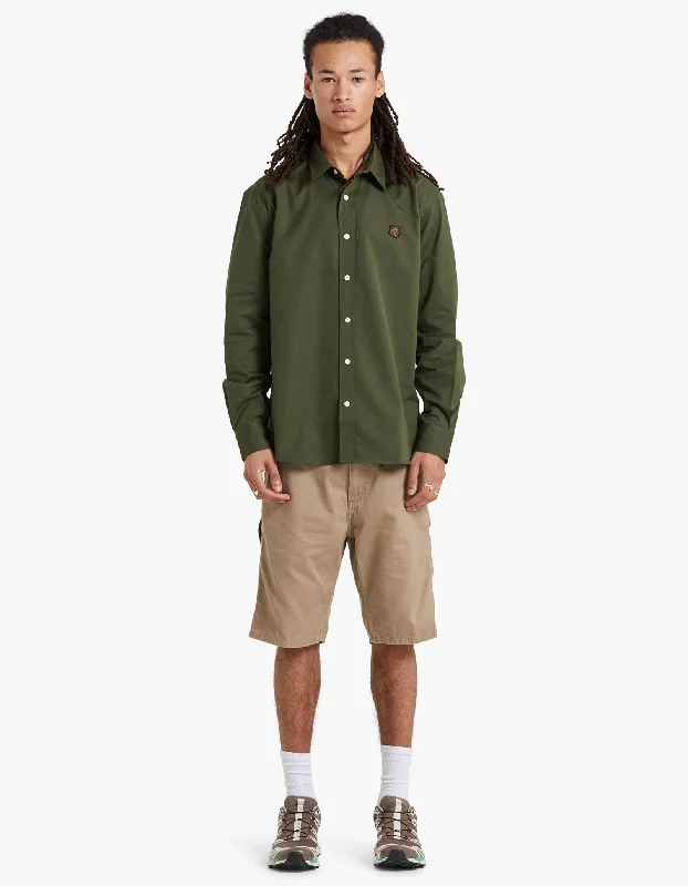 Casual Shirt With Tonal Fox Head Patch In Cotton P - Khaki