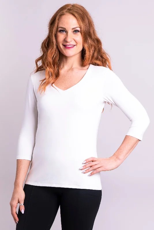 Mia Top, Winter White, Bamboo- Final Sale