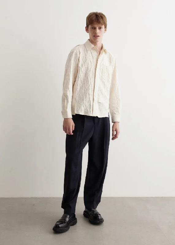 Oversized Tuck Placket Shirt