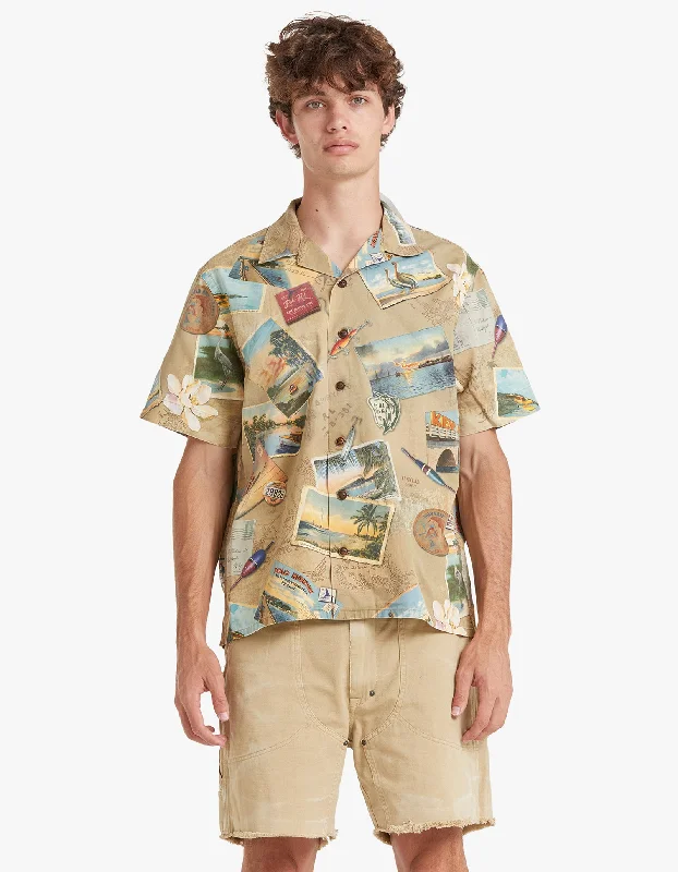 Cuban Collar S/S Sport Shirt - 6005 Wish You Were Here