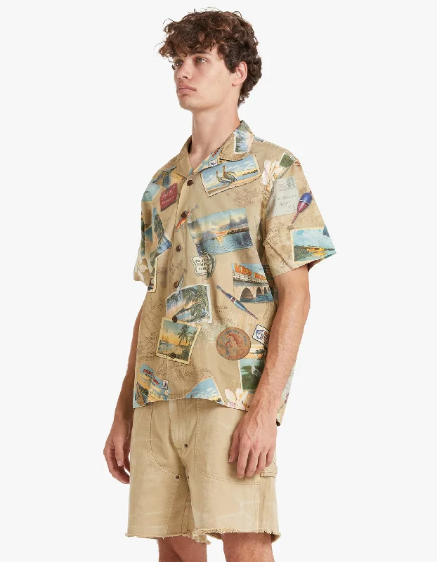 Cuban Collar S/S Sport Shirt - 6005 Wish You Were Here