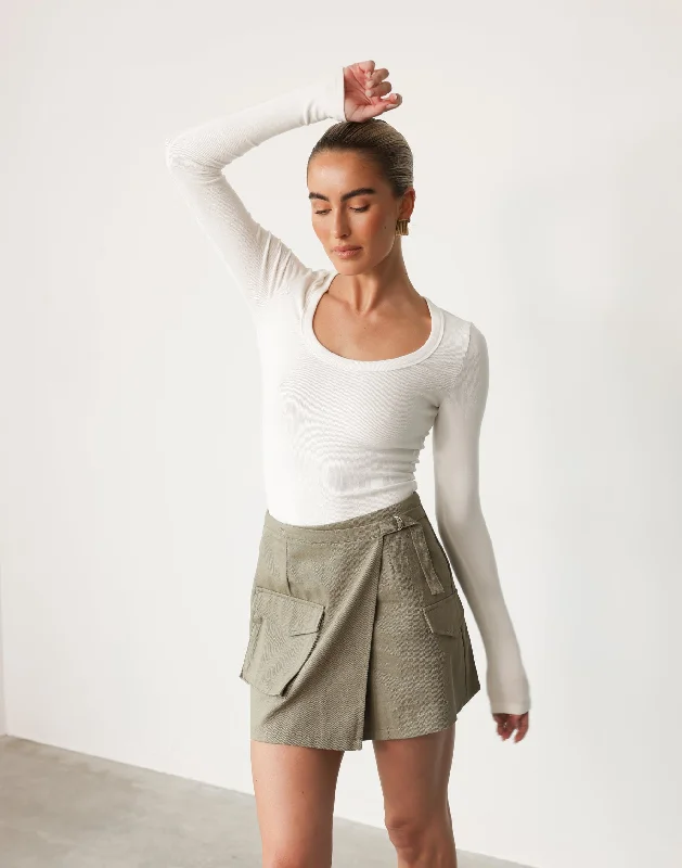 Scottie Mini Skirt (Khaki)