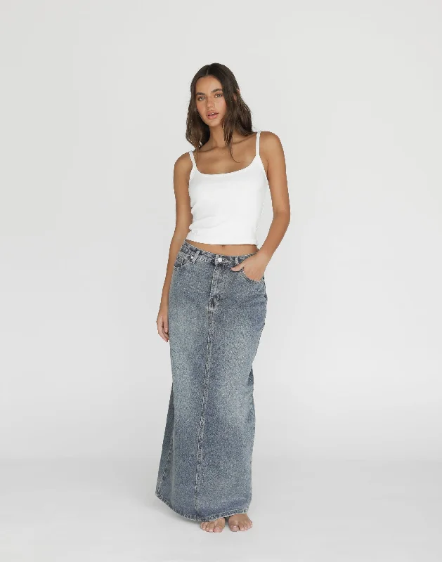 Tyler Denim Maxi Skirt (Faded)