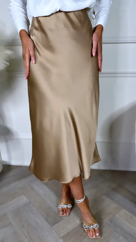 Yaella Camel Midi Skirt