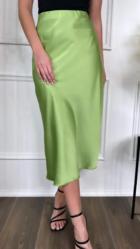 Yaella Light Green Midi Skirt