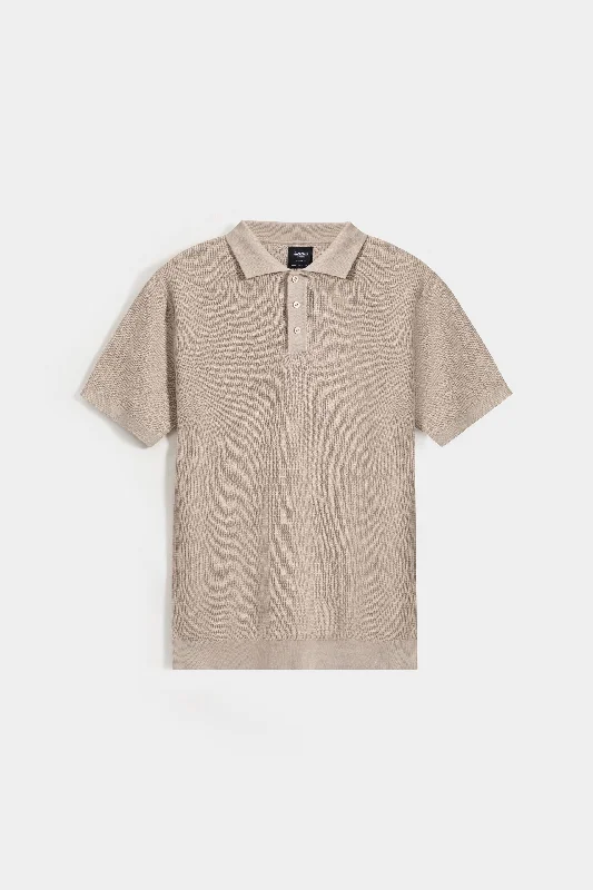 Textured Knit Polo Shirt