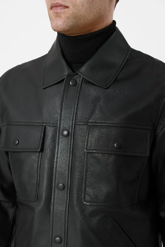 Levy Jacket in Black Nappa Leather