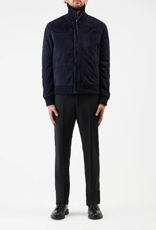 Matthieu Jacket in Dark Navy Suede