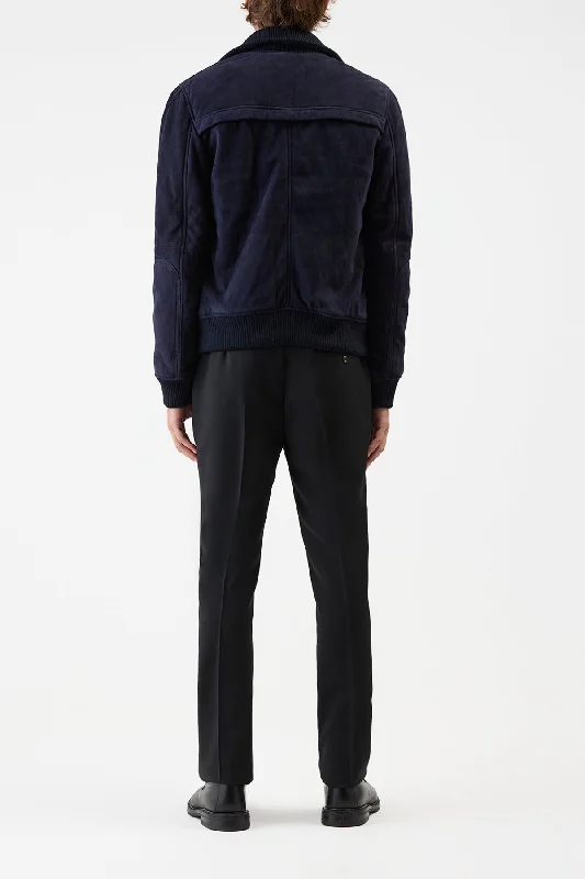 Matthieu Jacket in Dark Navy Suede