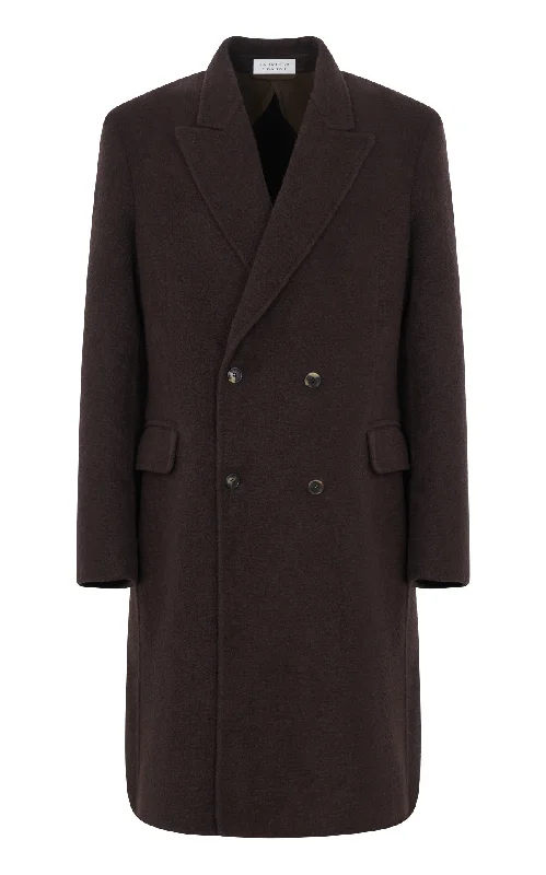 Mcaffrey Coat in Chocolate Double-Face Recycled Cashmere