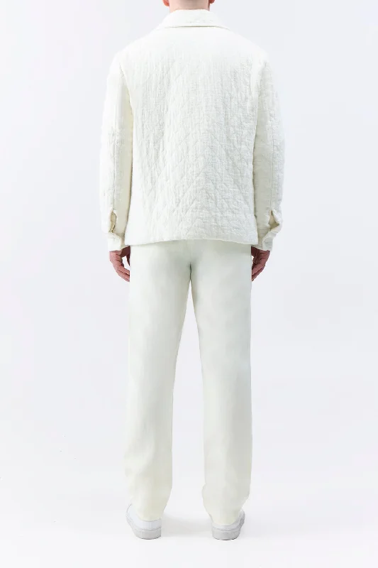 Skye Paddock Jacket in Ivory Cashmere Linen